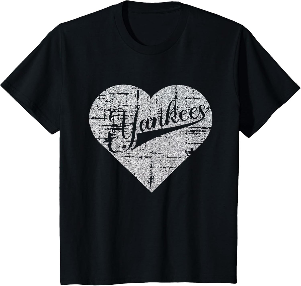 Vintage Heart Yankees I Love Yankees First Name Personalized T-Shirt - Black