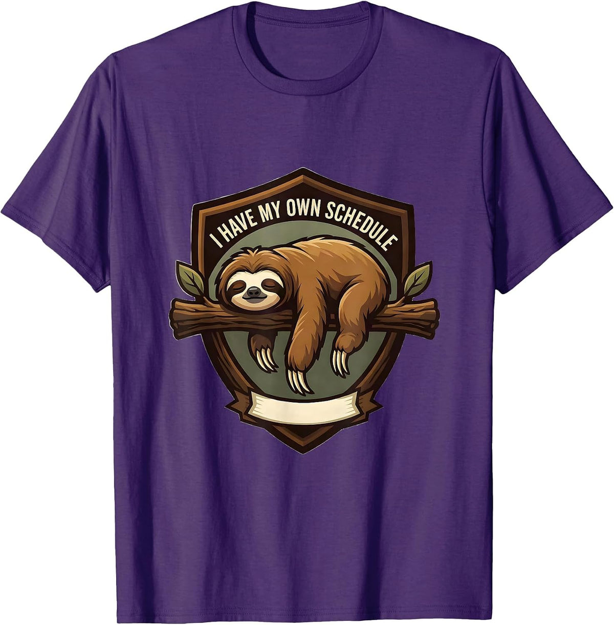 I Have My Own Schedule Funny Sloth Lover Lazy Humor T-Shirt - Purple