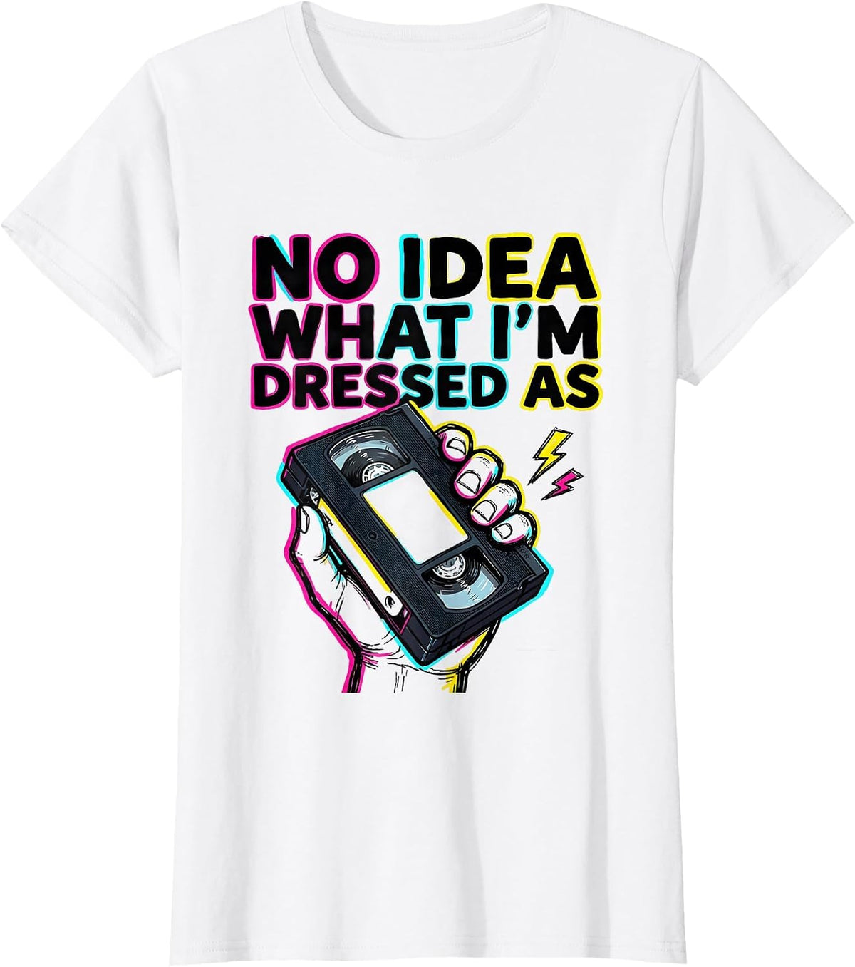 No Idea What I'm Dressed As Funny 80s Party Throwback T-Shirt - White