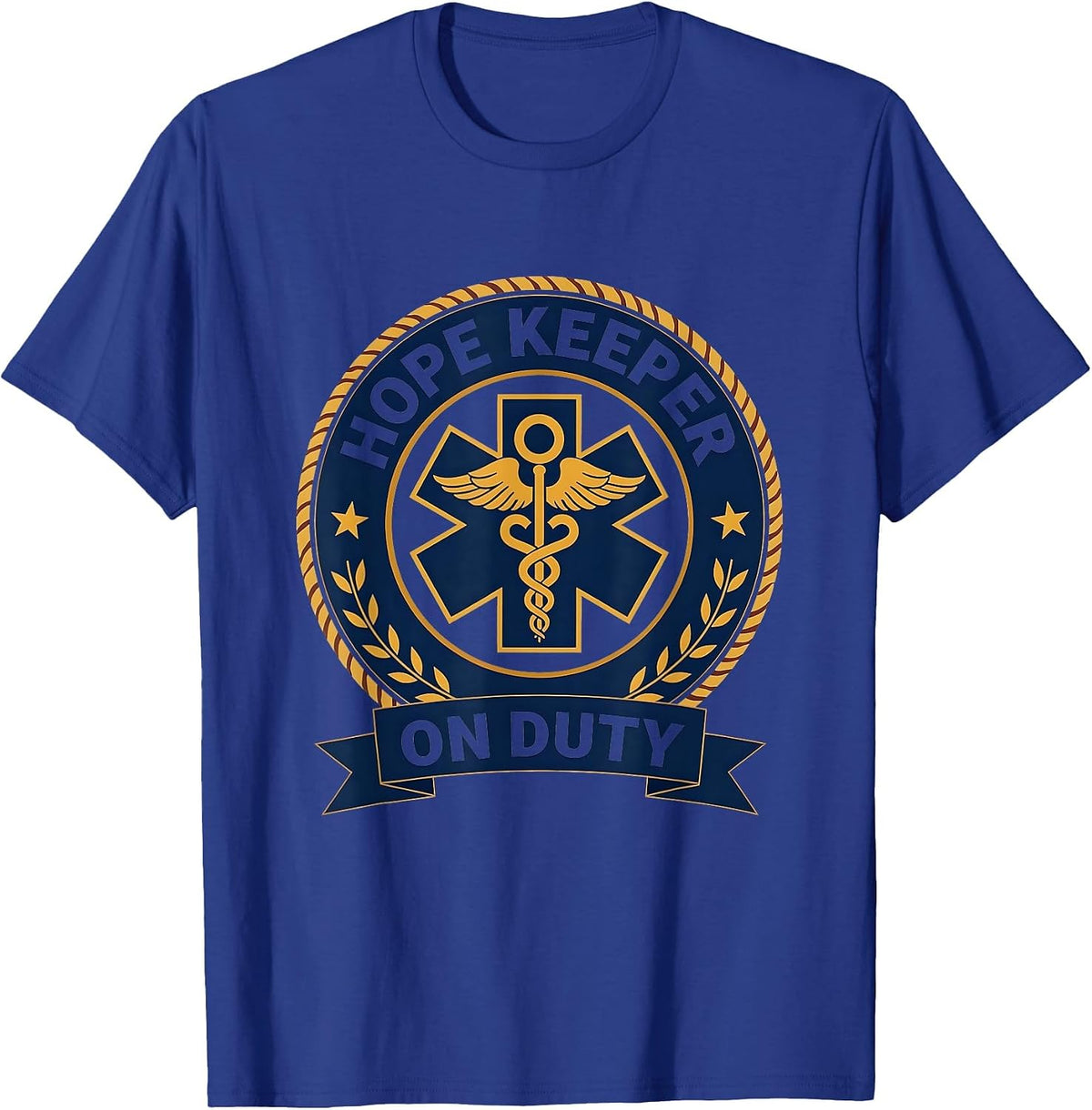 Hope Keeper On Duty Oncology Nurse Design T-Shirt - Royal Blue
