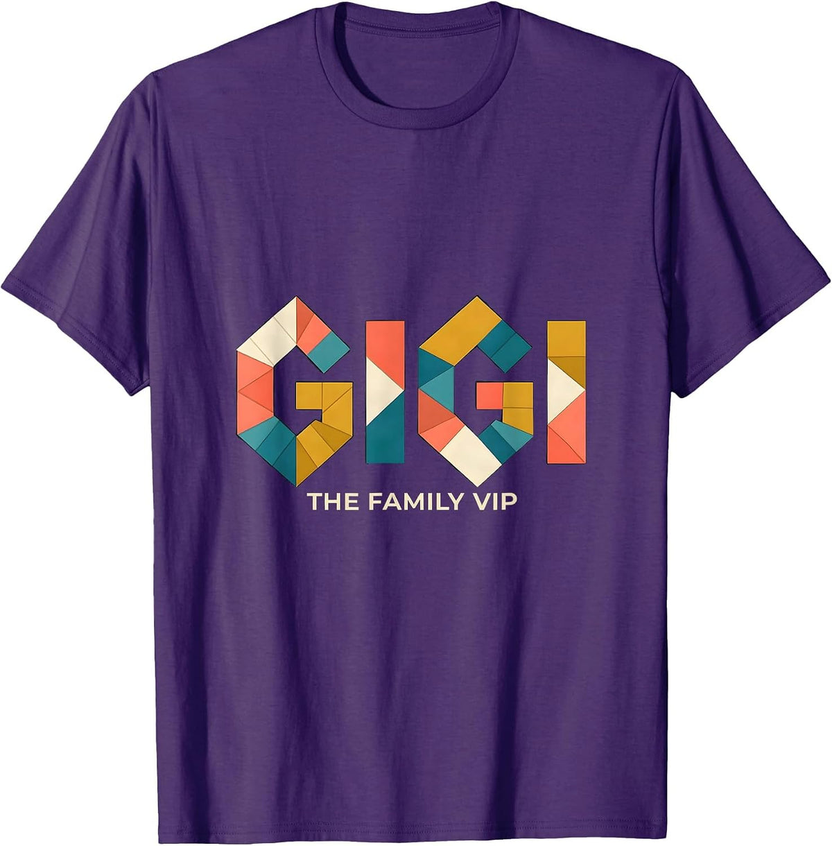 Men's I'm Gigi The Family VIP Quilt Block Patchwork Grandma Humor T-Shirt - Purple