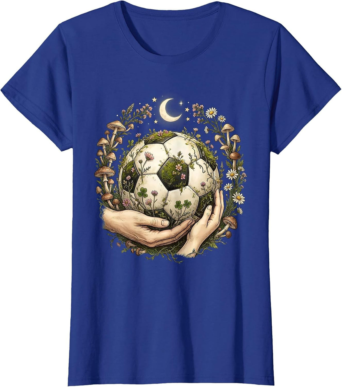 Women's Girl Dad Soccer Coach Sideline Illustration T-Shirt - Royal Blue