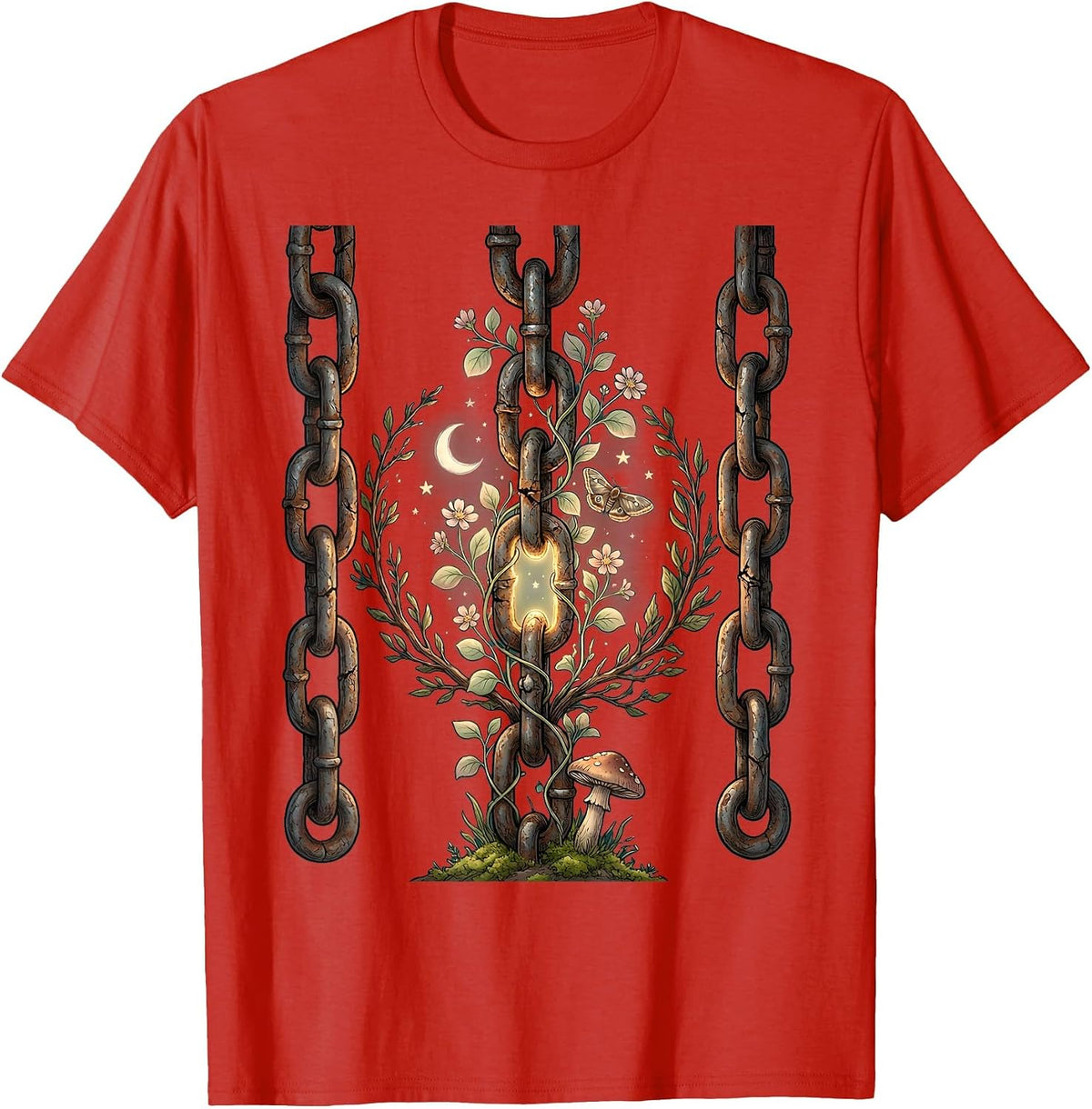Men's Broken Chain Repaired Suicide Prevention Awareness T-Shirt - Red