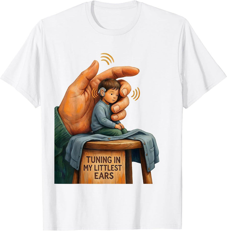 Tuning In My Littlest Ears Storybook Healthcare Worker T-Shirt - White