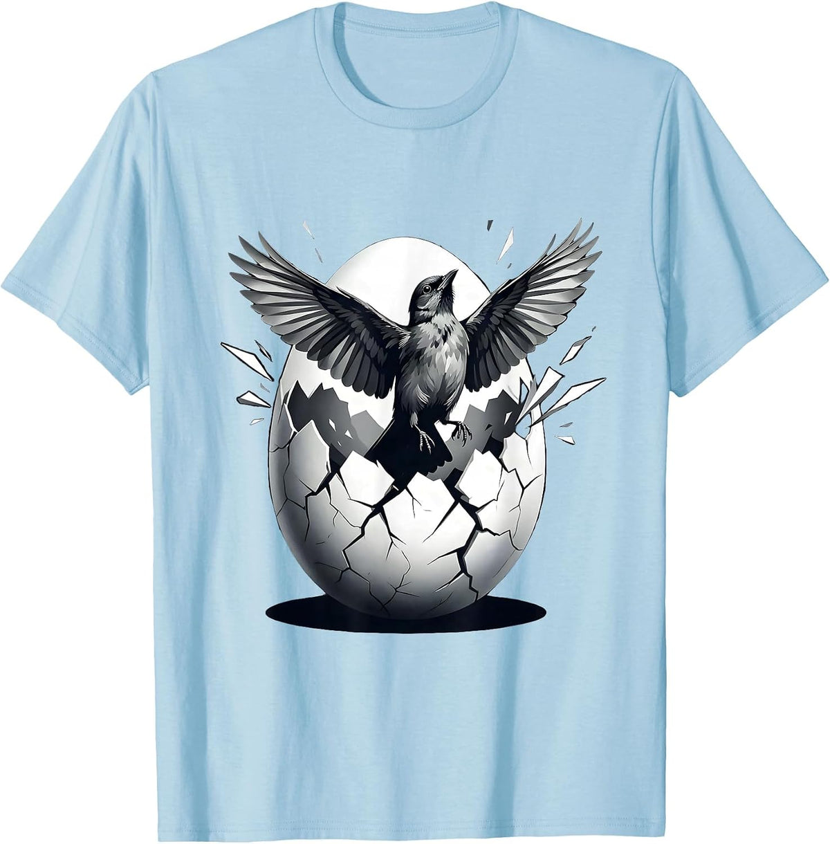Men's Suicide Awareness Cracked Egg New Bird Emerging T-Shirt - Baby Blue