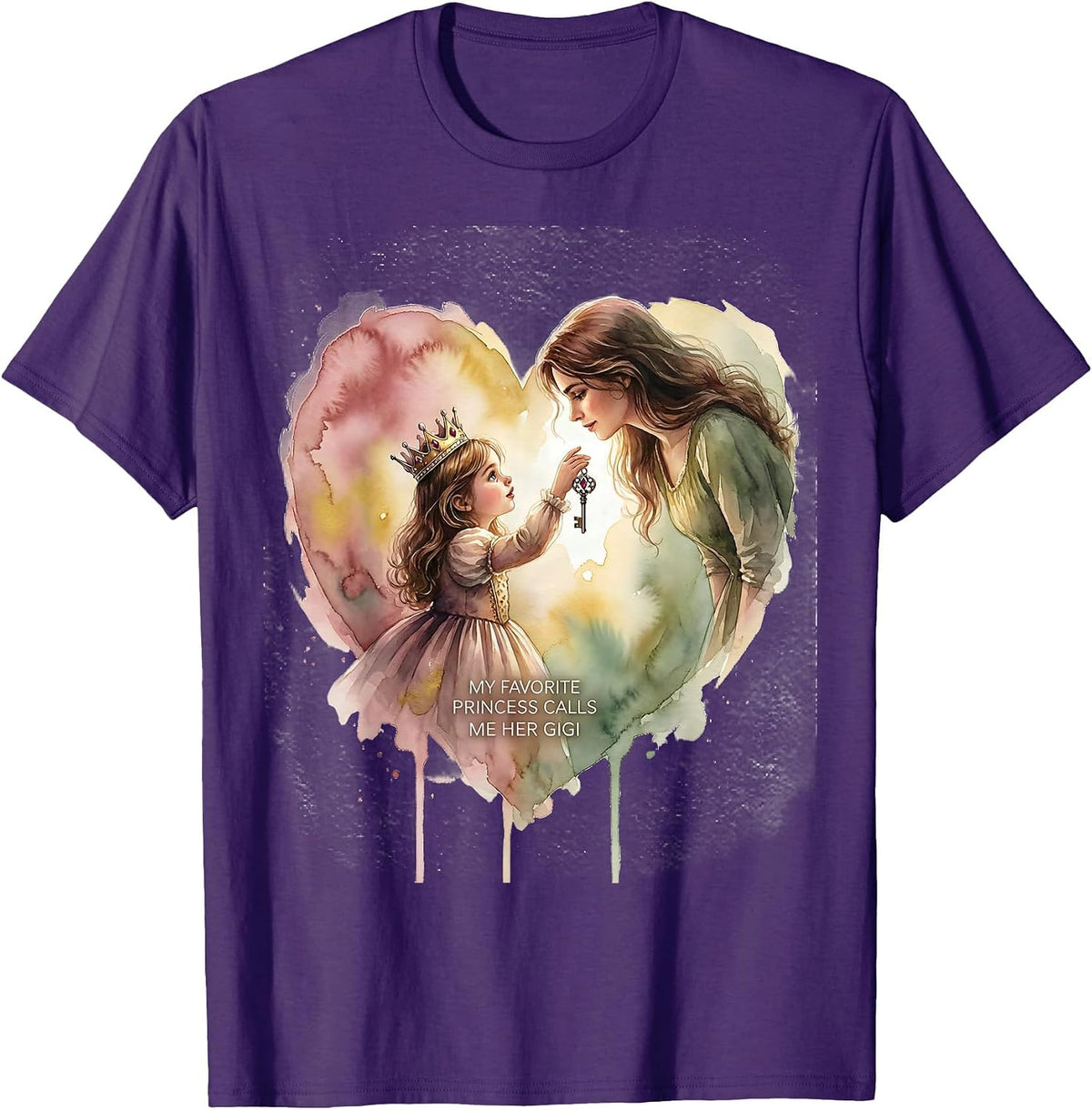 My Favorite Princess Calls Me Her Gigi Funny Grandma Gift T-Shirt - Purple