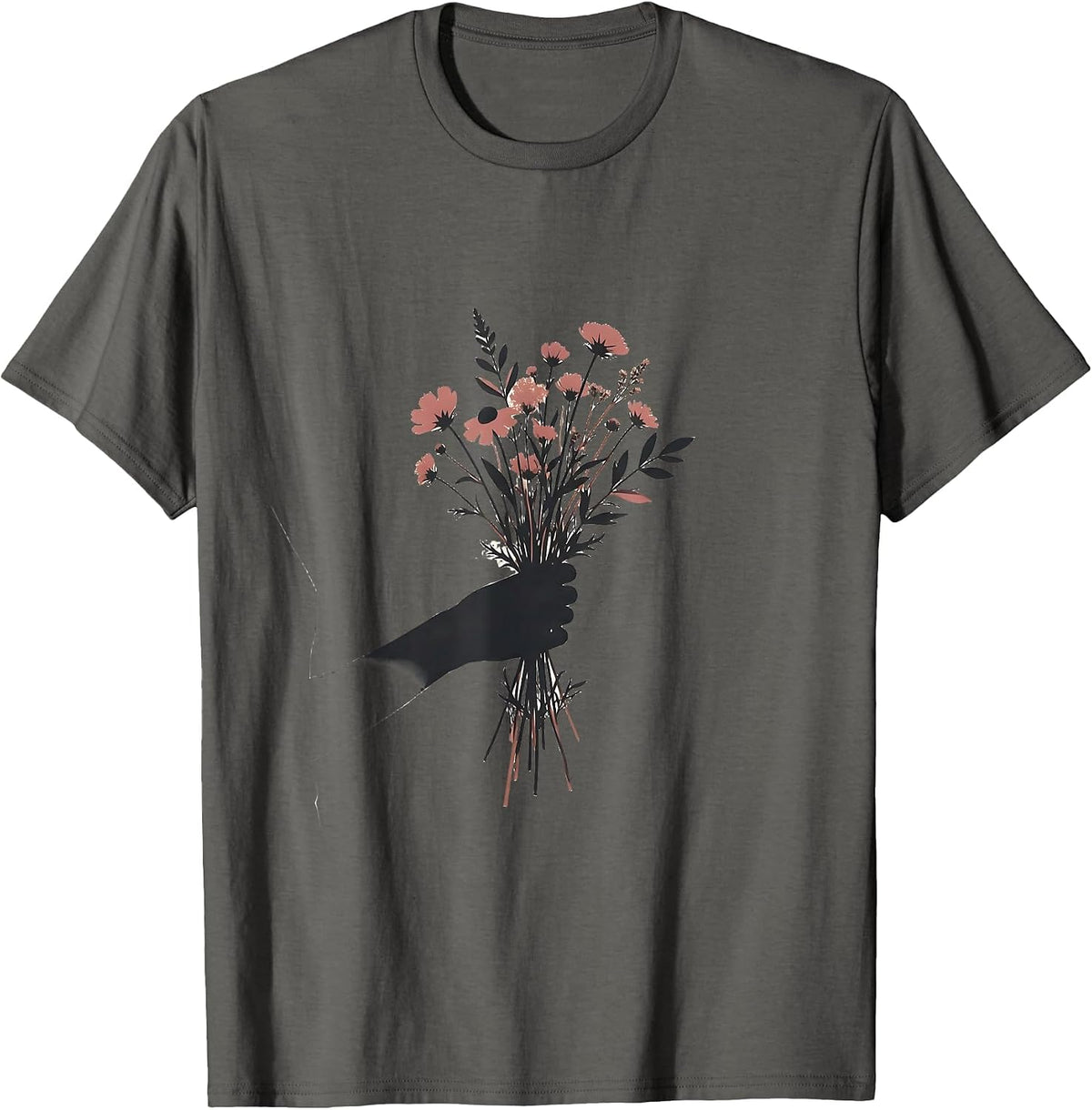Men's Be Kind Wildflower Bouquet Kindness Gift Tee T-Shirt - Asphalt Grey