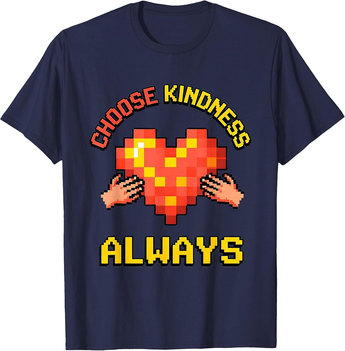 Men's Choose Kindness Always Inspirational Design T-Shirt - Navy Blue