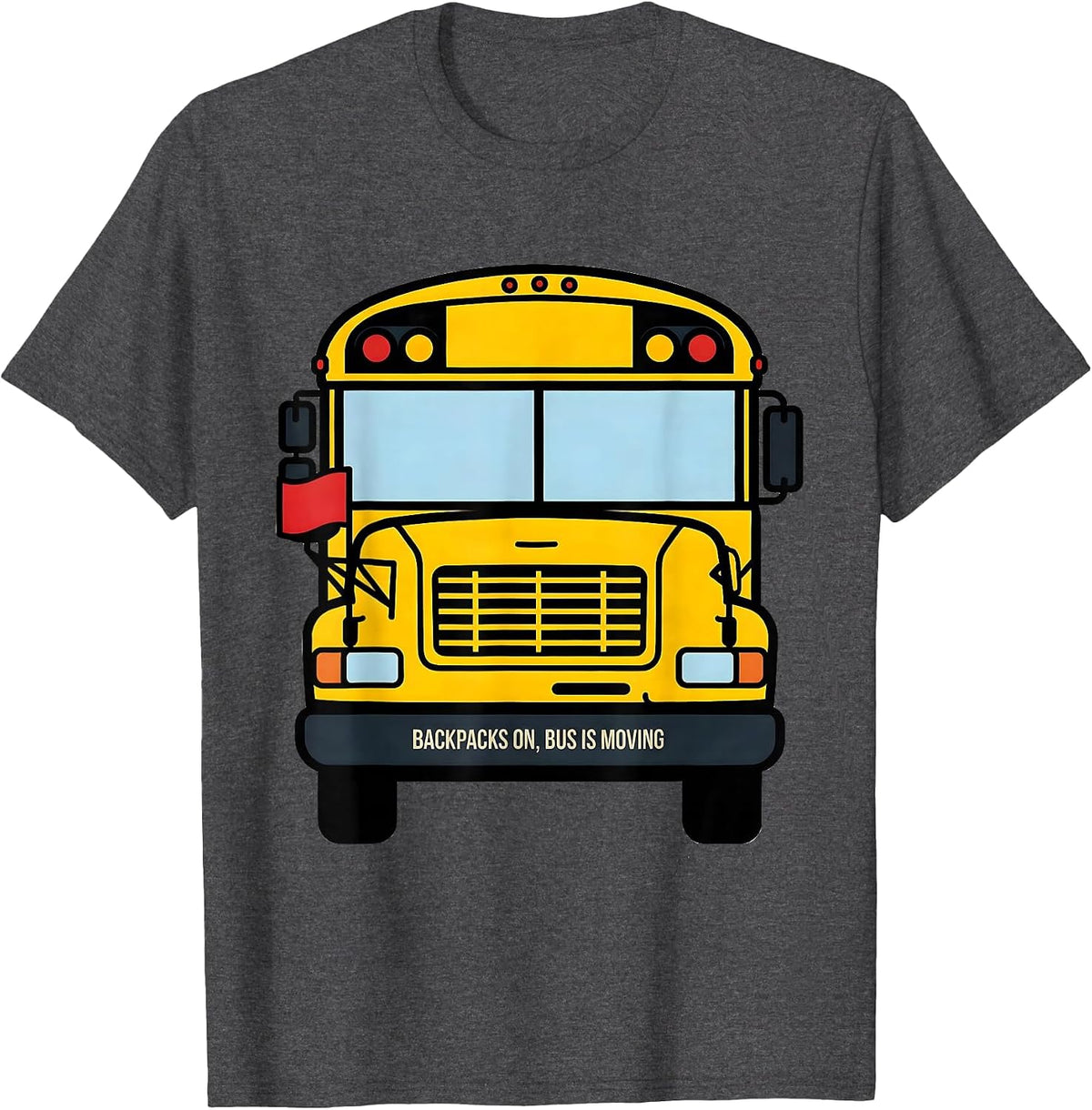Backpacks On Bus Is Moving Funny School Bus Driver Halloween T-Shirt - Dark Heather Grey