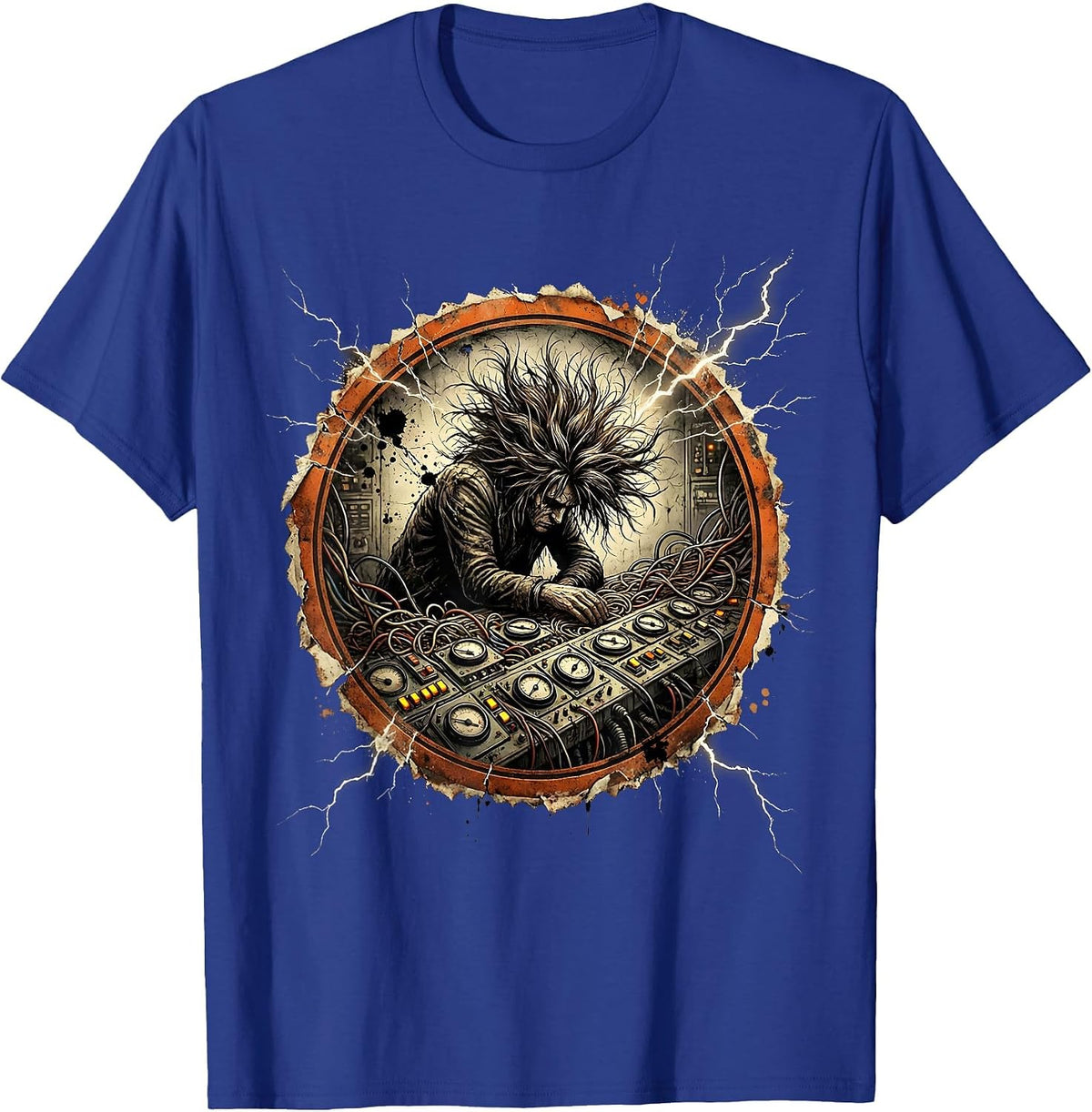 Chaos Coordinator Wild Hair Air Traffic Control T-Shirt - Royal Blue