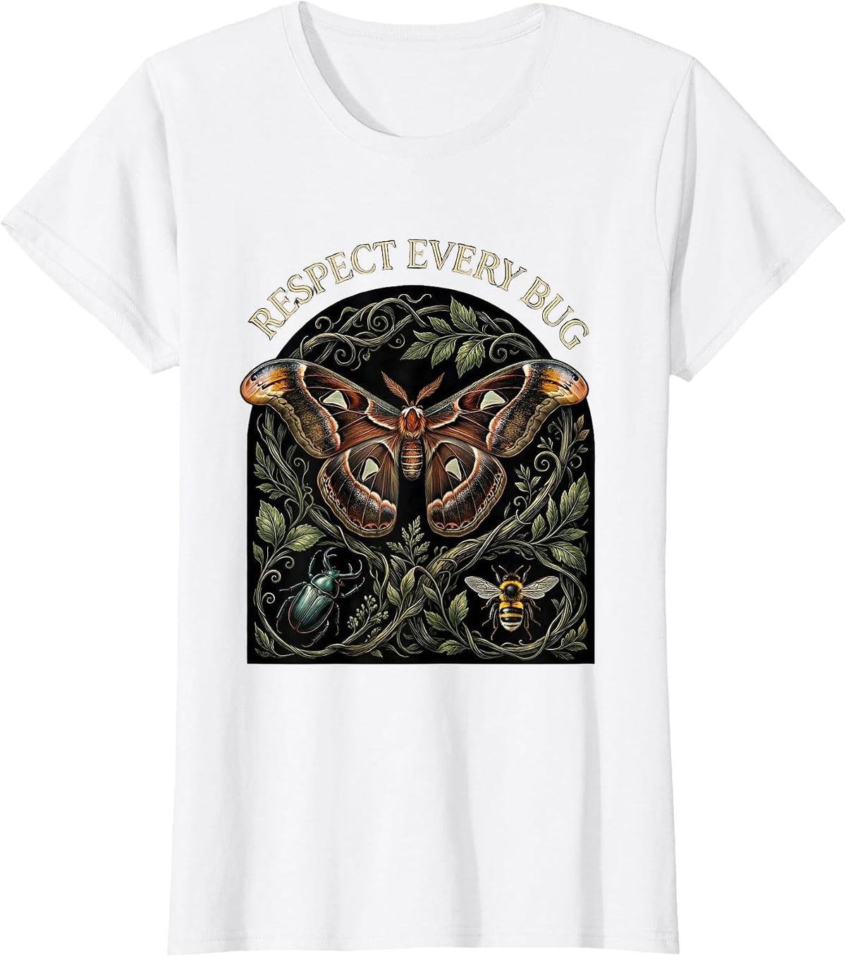 Respect Every Bug Whimsical Entomology Bug Collector Nature T-Shirt - White