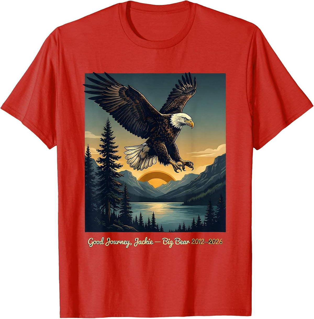 Men's Good Journey, Jackie — Big Bear 2012–2026 Memorial Tribute T-Shirt - Red