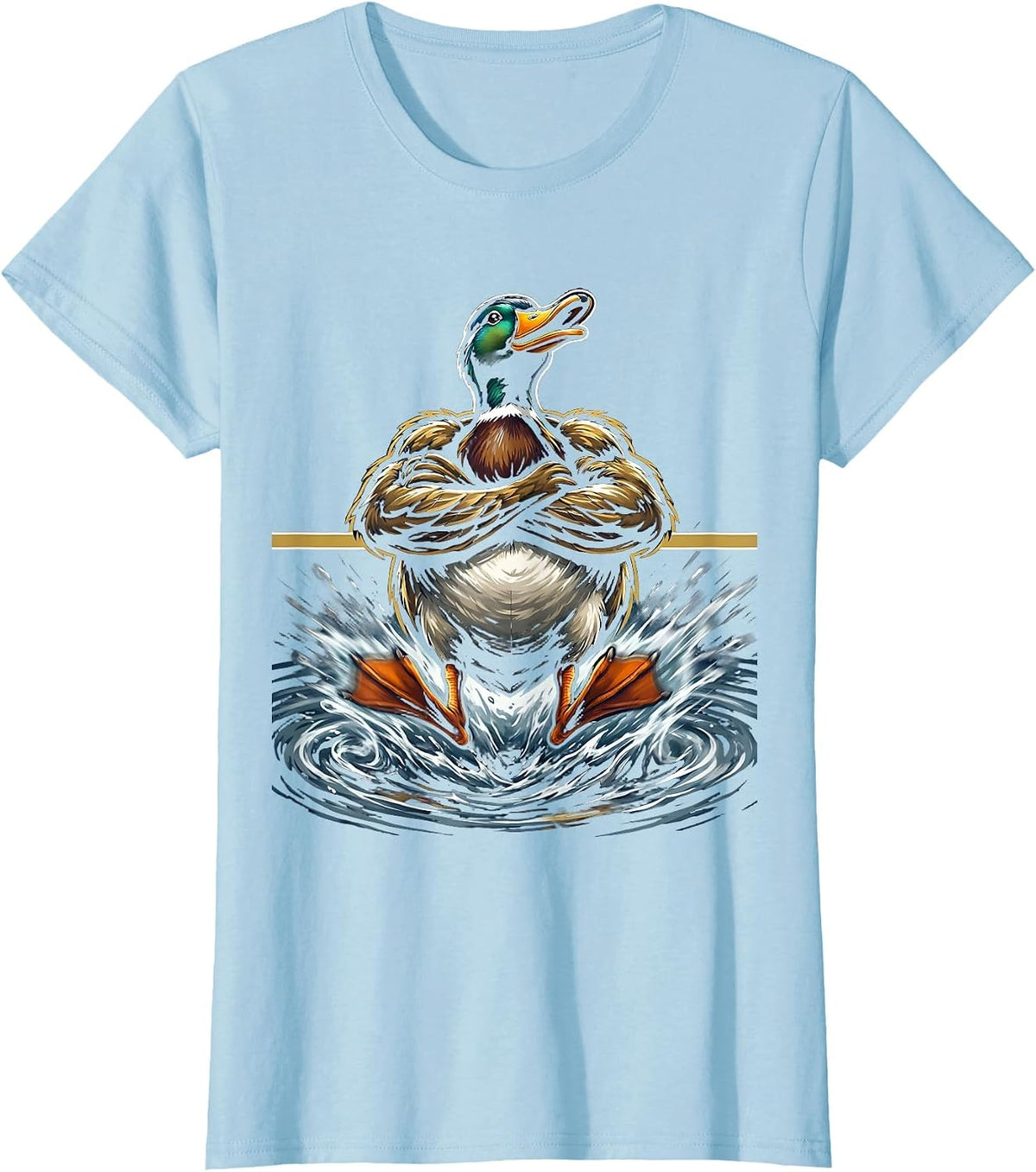 Women's Chaos Coordinator Duck Calm Paddling Graphic Tee T-Shirt - Baby Blue