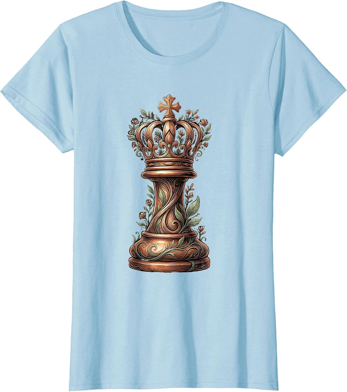 Women's Chess King Standing After Battle Graphic T-Shirt - Baby Blue