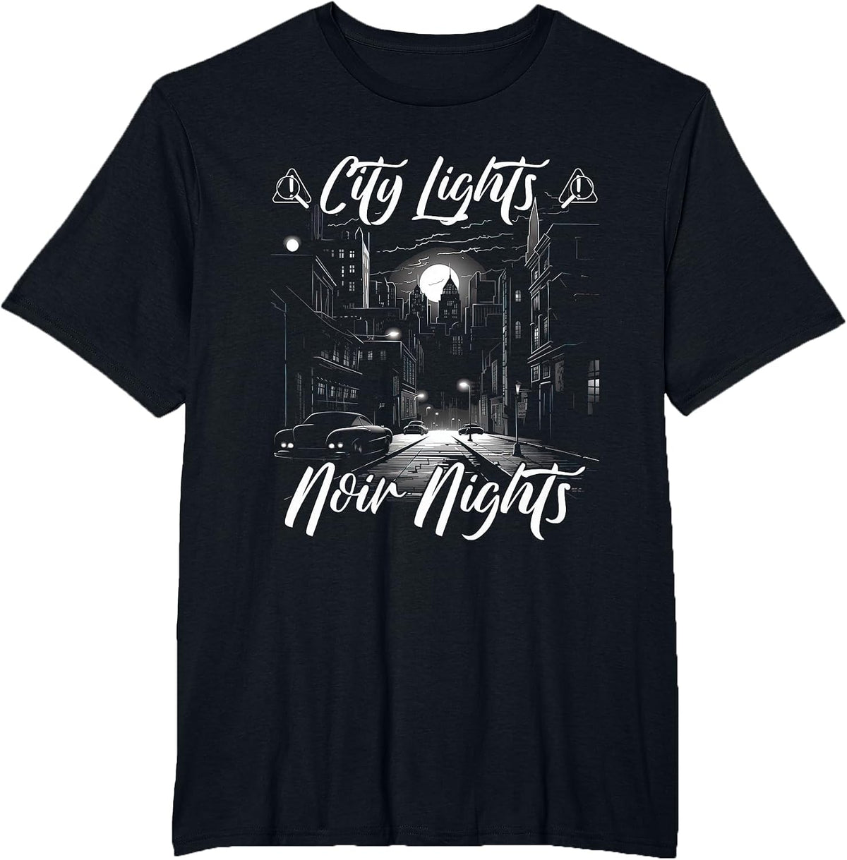 Futuristic Movie Art City Lights Nights Neo Noir T-Shirt - Black