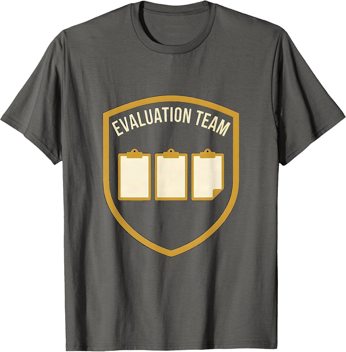Men's Evaluation Team Emblem School Psychologist Staff T-Shirt - Asphalt Grey