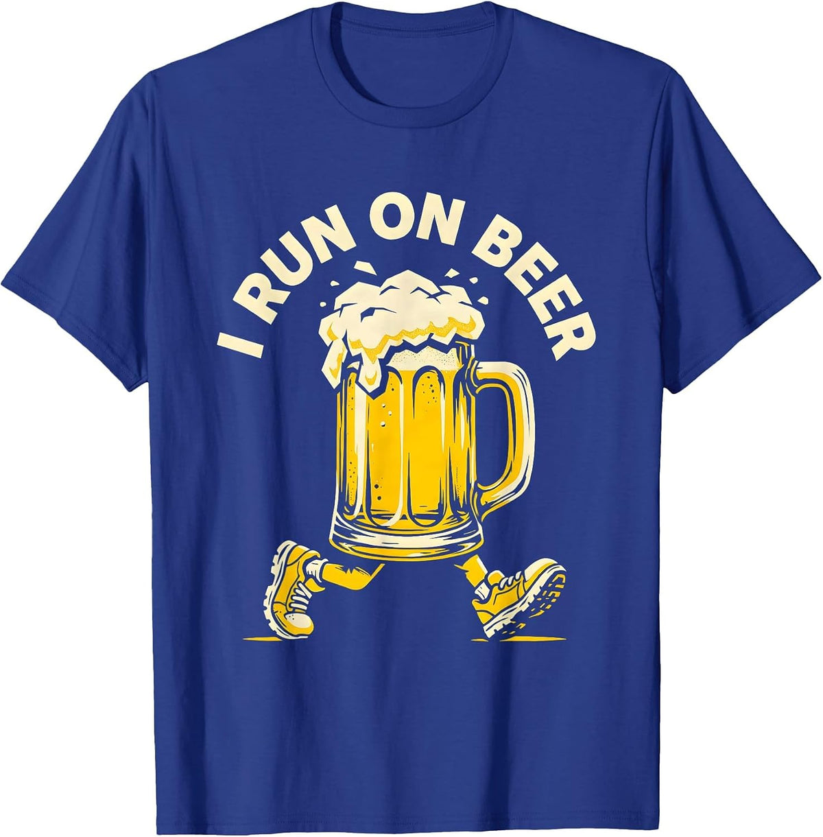 I Run On Beer Funny Drinking Humor Design T-Shirt - Royal Blue