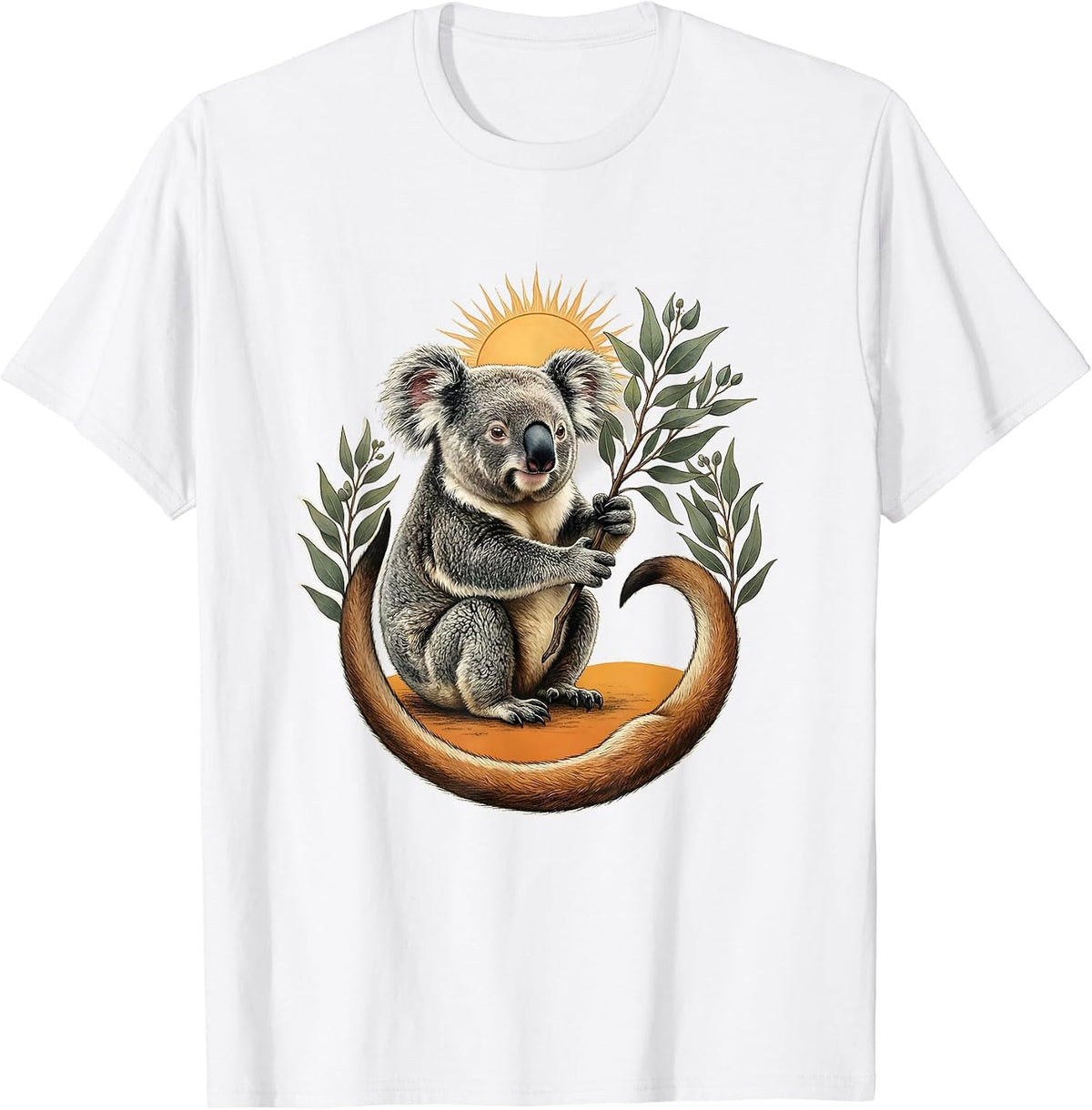 Koala and Kangaroo Emblem Australian Wildlife Souvenir T-Shirt - White