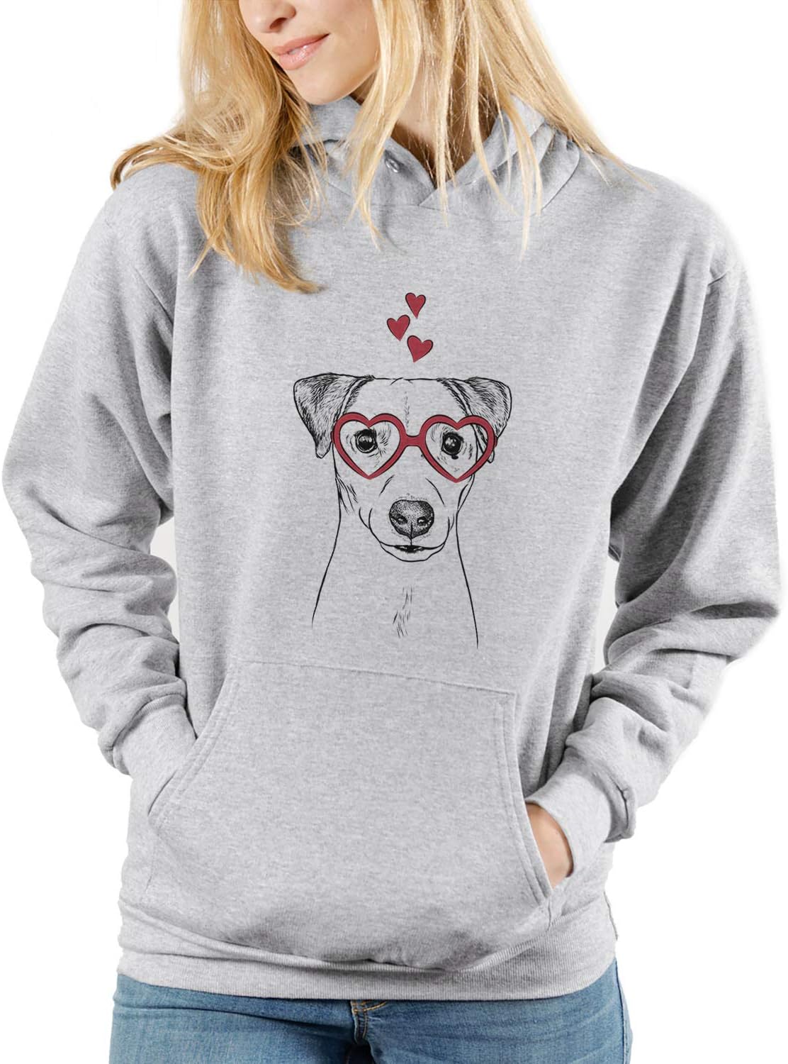 Valentine Ally the Jack Russell Terrier Dog Triblend T-Shirt - Unisex Pullover Hoodie Sweatshirt