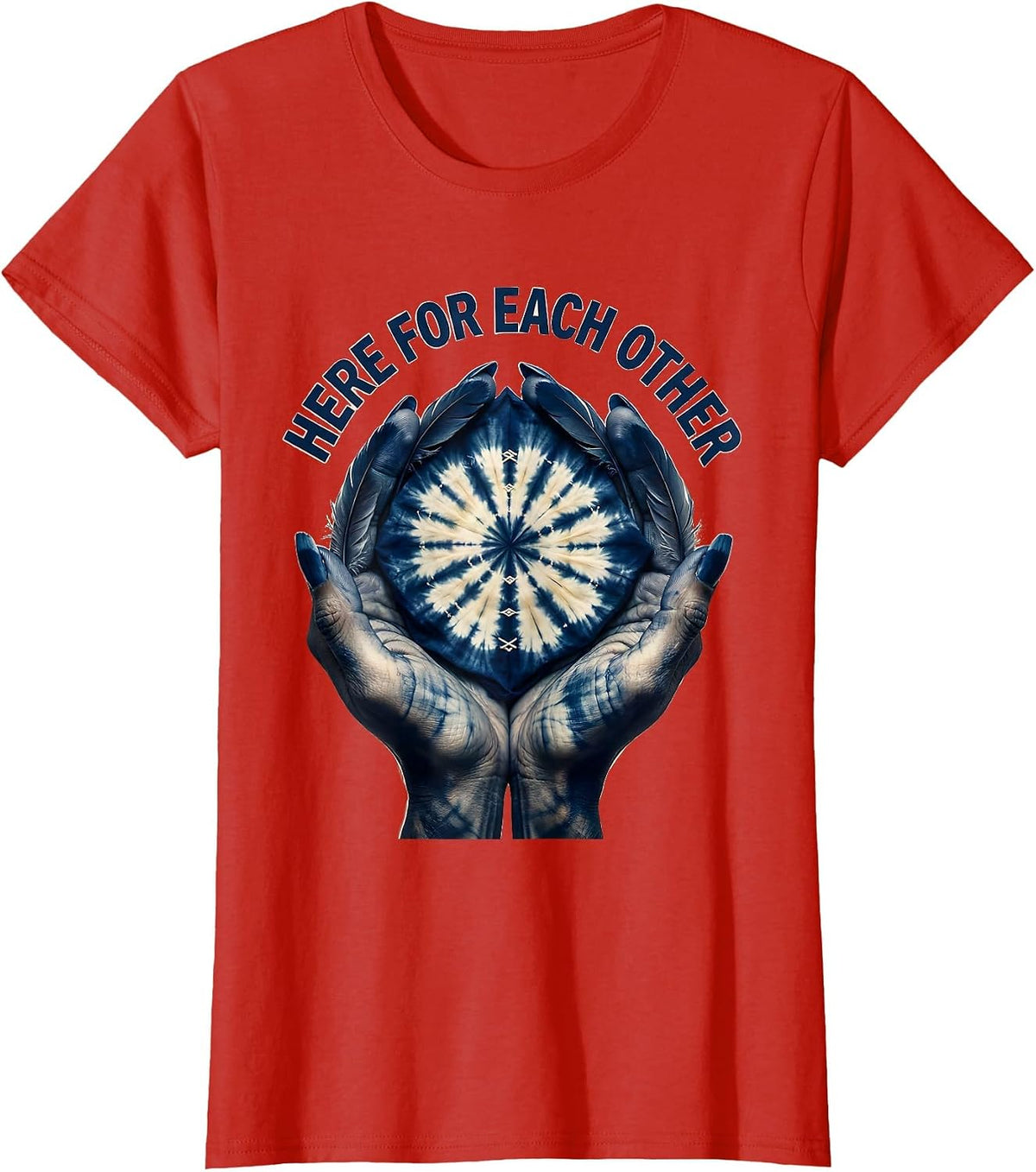 Women's Here For Each Other Suicide Prevention Design T-Shirt - Red