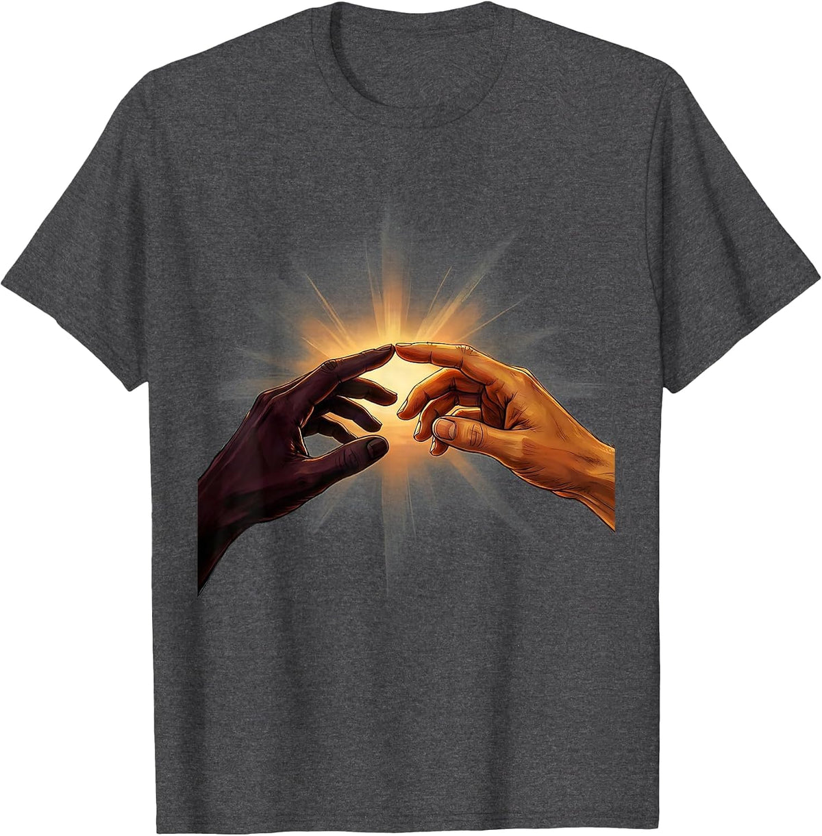 Men's Reaching Hands Suicide Prevention Awareness Design T-Shirt - Dark Heather Grey