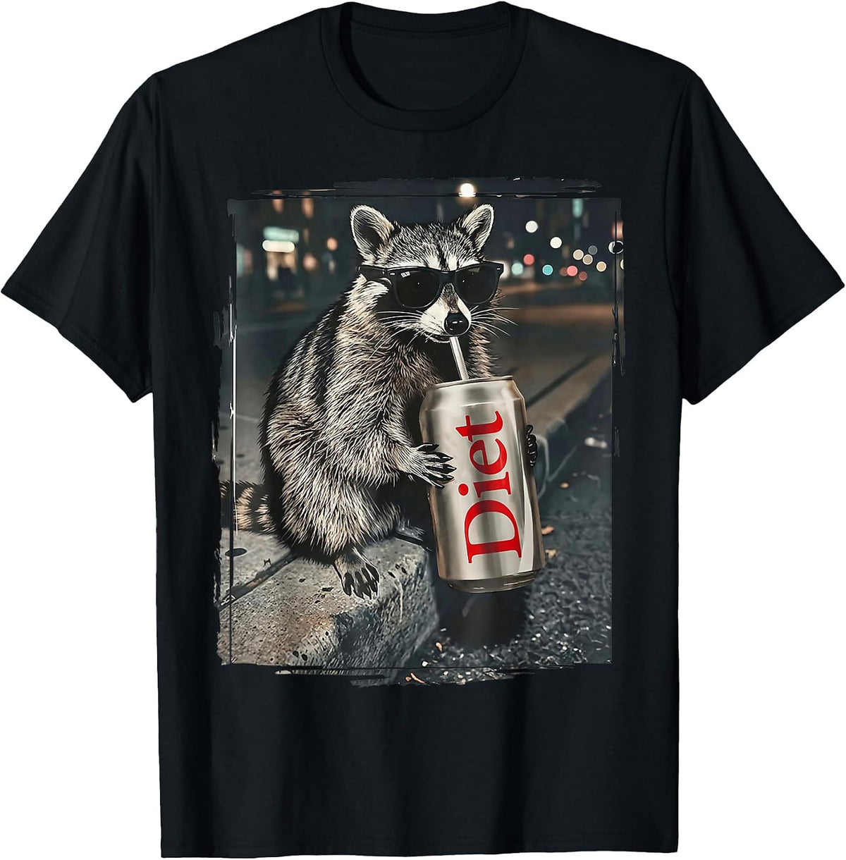 Raccoons Diet Soda Funny Animal Meme Genz Dank Raccoon Meme T-Shirt - Black