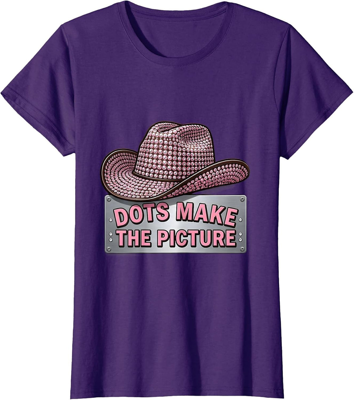 Women's Dots Make The Picture Artistic Dot Design T-Shirt - Purple