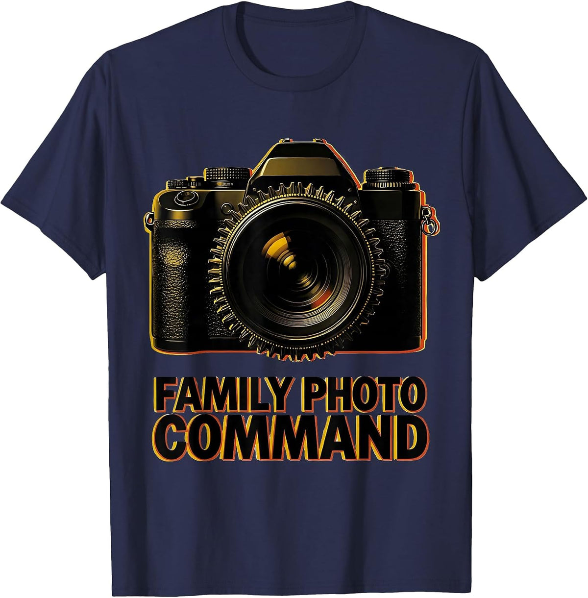Men's Family Photo Command Funny Photography Hobbyist Camera Lover T-Shirt - Navy Blue