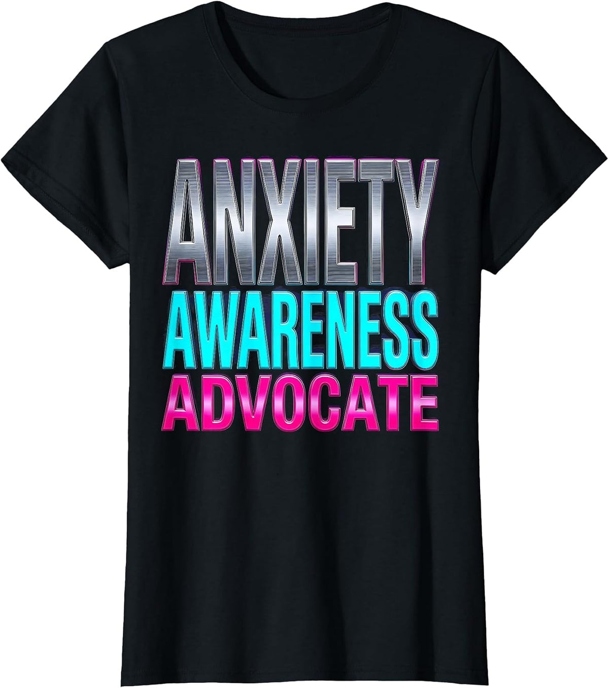 Anxiety Awareness Advocate Mental Health Design T-Shirt - Black