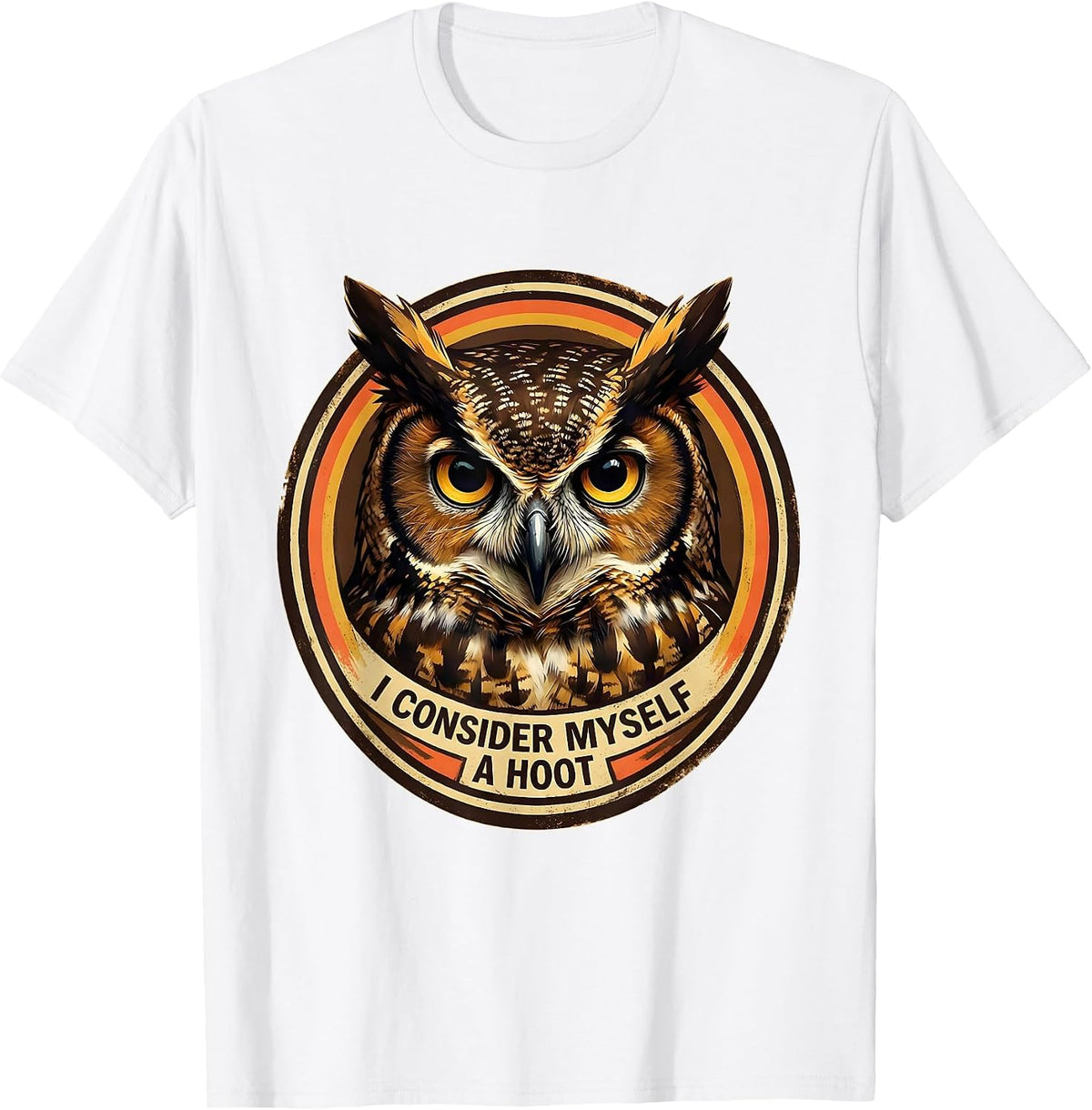 Men's I Consider Myself A Hoot Vintage Owl Bird Lover Humor T-Shirt - White