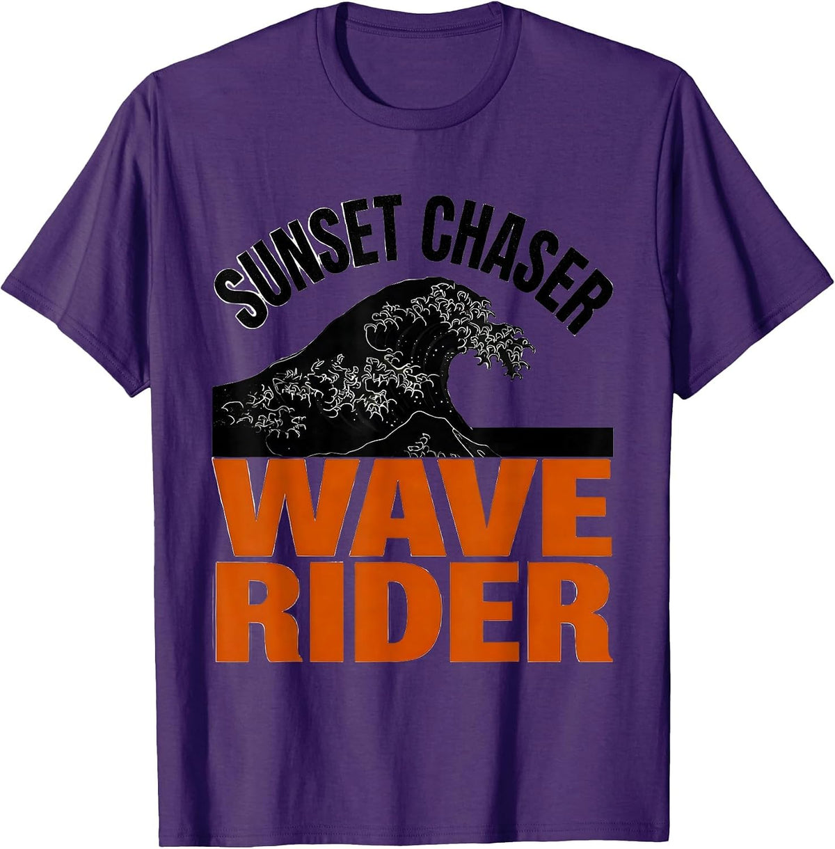 Sunset Chaser Wave Rider Hawaiian Design T-Shirt - Purple