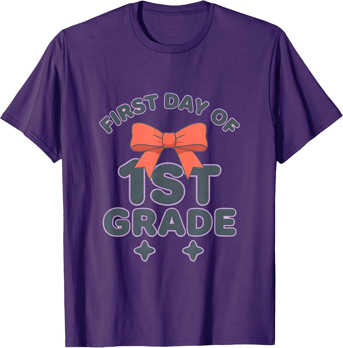 First Day Of 1st Grade Coquette Bow Back To School Girly T-Shirt - Purple