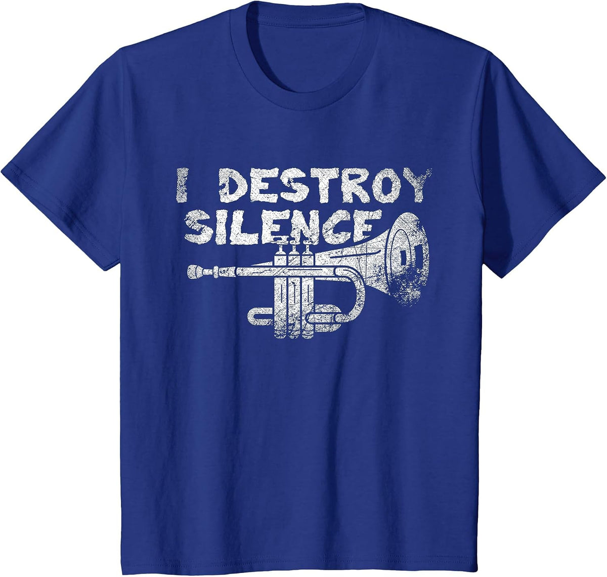 I Destroy Silence Trumpet T-Shirt - Royal Blue