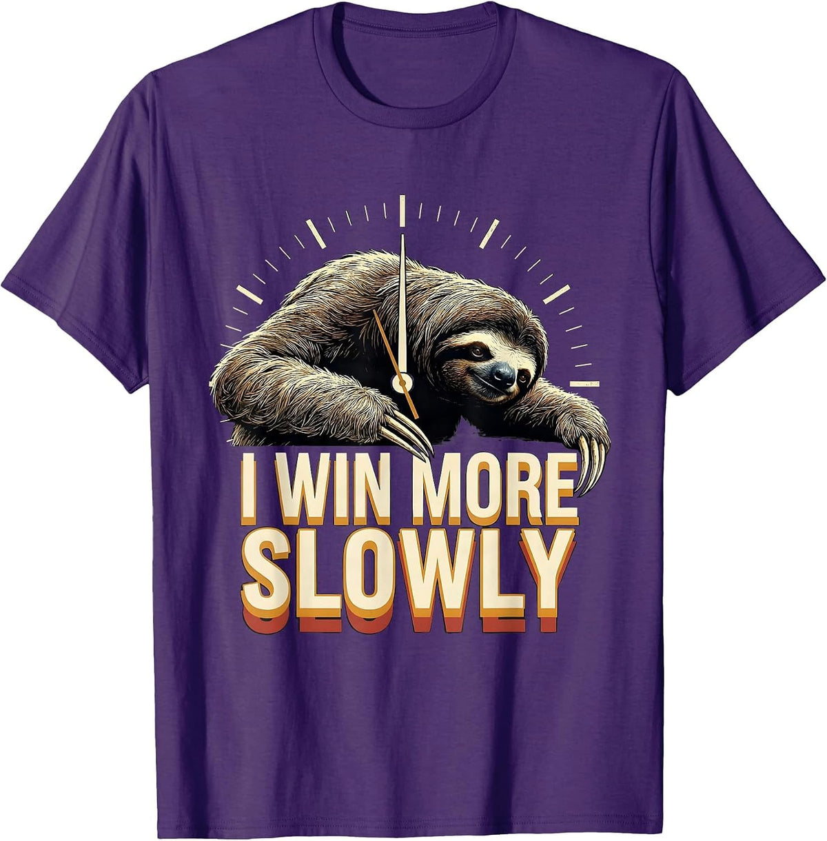 Men's I Win More Slowly Funny Sloth Lover Humor Animal Affinity T-Shirt - Purple