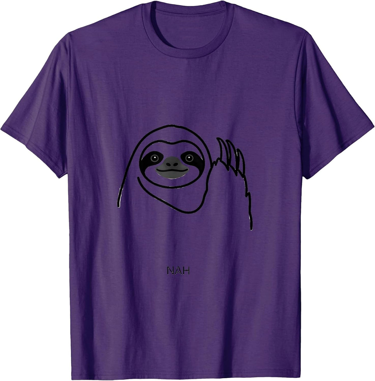 Men's Nah Funny Sloth Lover Lazy Animal Humor T-Shirt - Purple