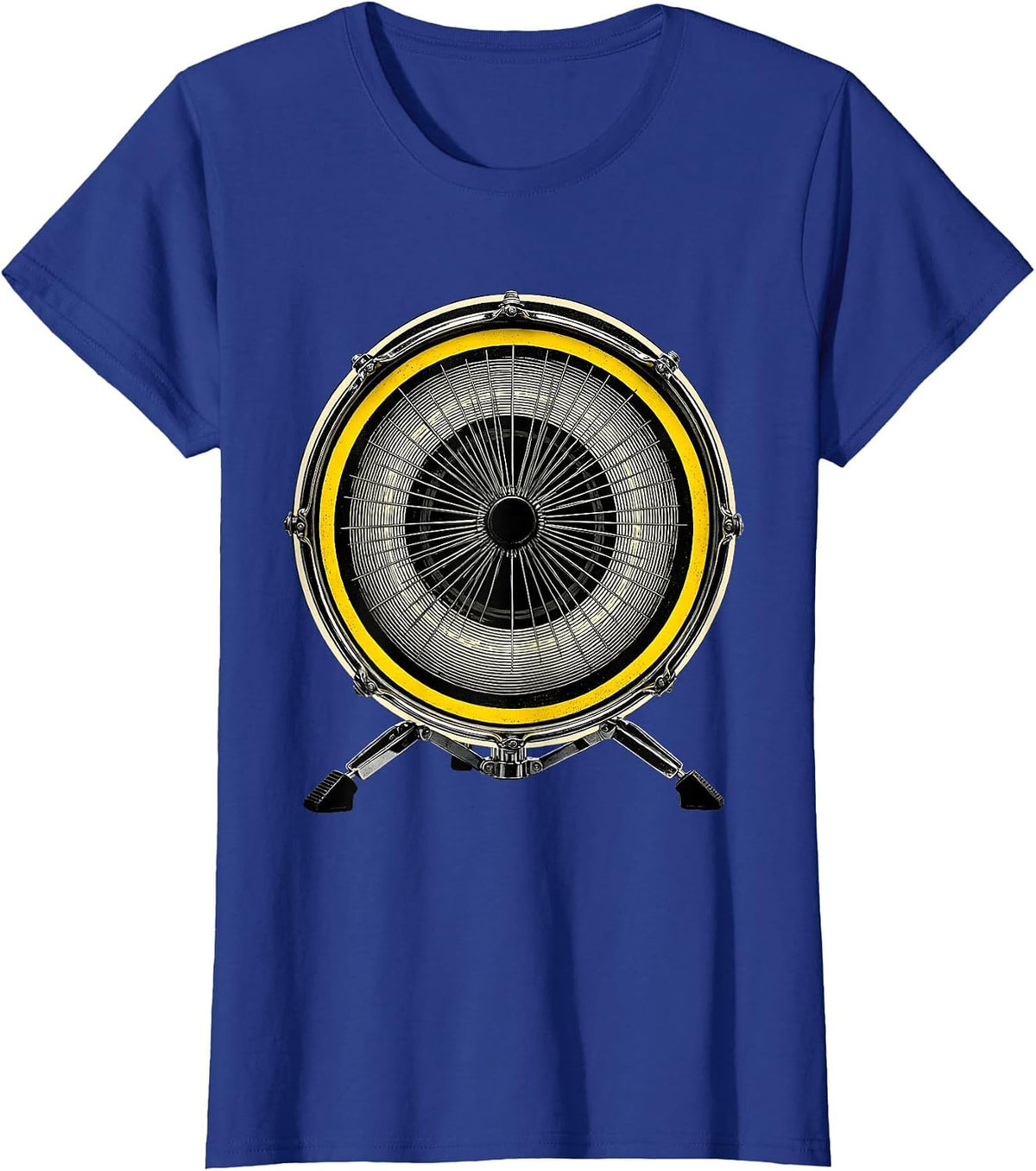 Women's Sealed Drum Badge Vintage Drummer Gift T-Shirt - Royal Blue