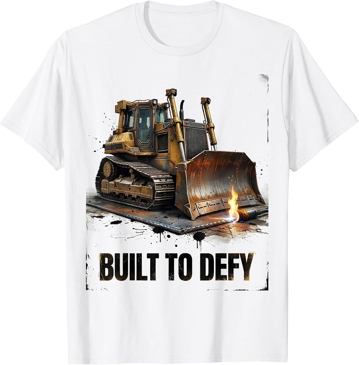 Men's Built To Defy Distressed Welder Trade Pride Metal Worker T-Shirt - White