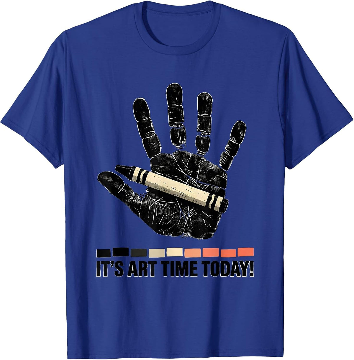 It's Art Time Today Linocut Funny Art Teacher Back To School T-Shirt - Royal Blue