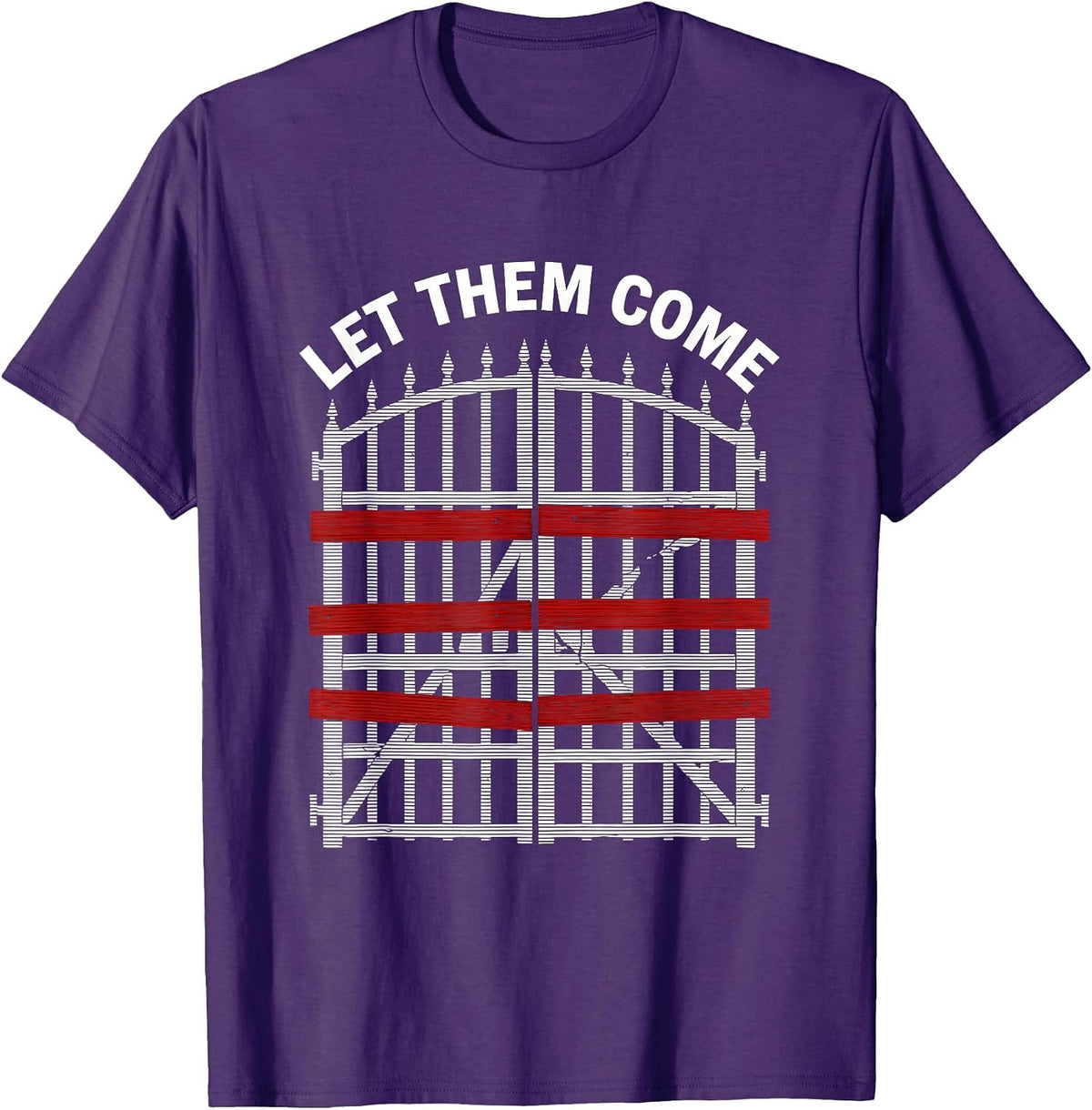 Let Them Come Bold Statement Graphic Design T-Shirt - Purple