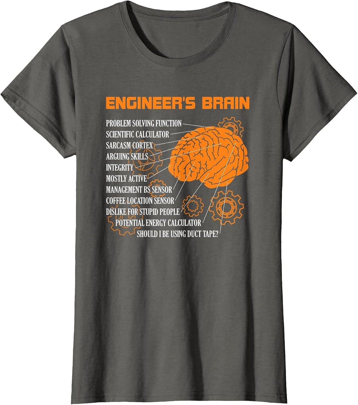 Engineer's Brain Funny Engineering Games Process Engineer T-Shirt - Asphalt Grey