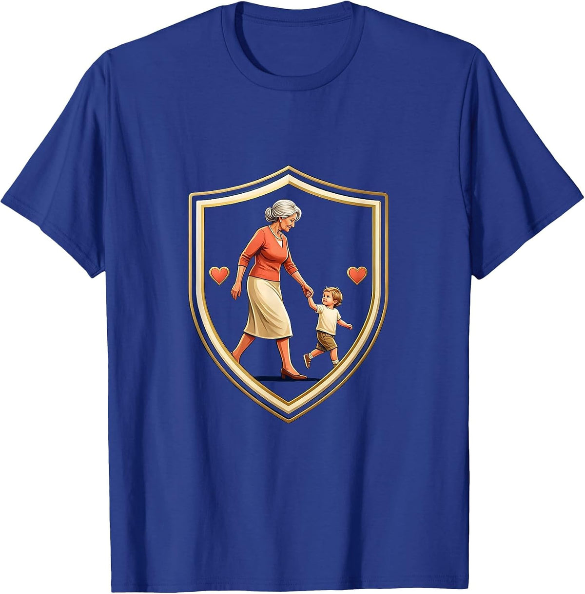 Men's Gigi Grandma Shield Emblem Grandma Pride Badge T-Shirt - Royal Blue