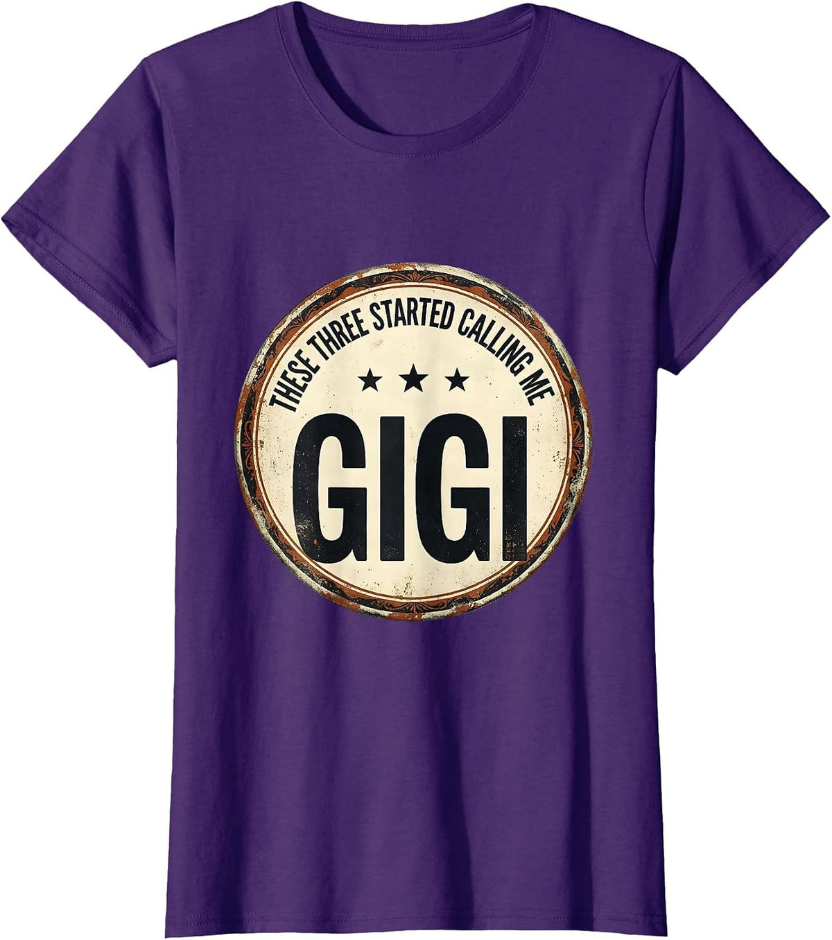 Women's These Three Started Calling Me Gigi Vintage Grandma Gift T-Shirt - Purple