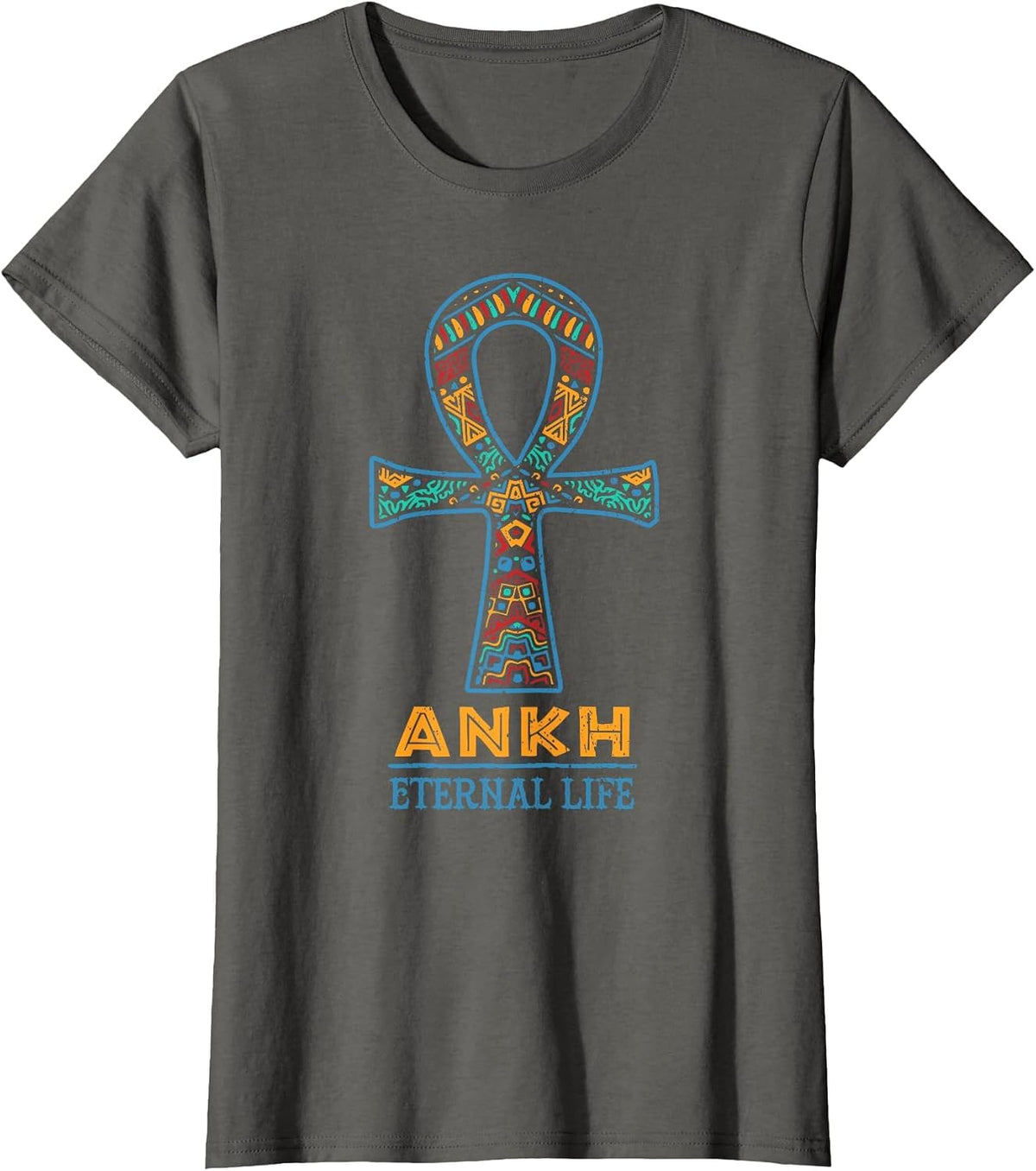 Ankh Eternal Life Ancient Egyptian Symbol African Heritage T-Shirt - Asphalt Grey