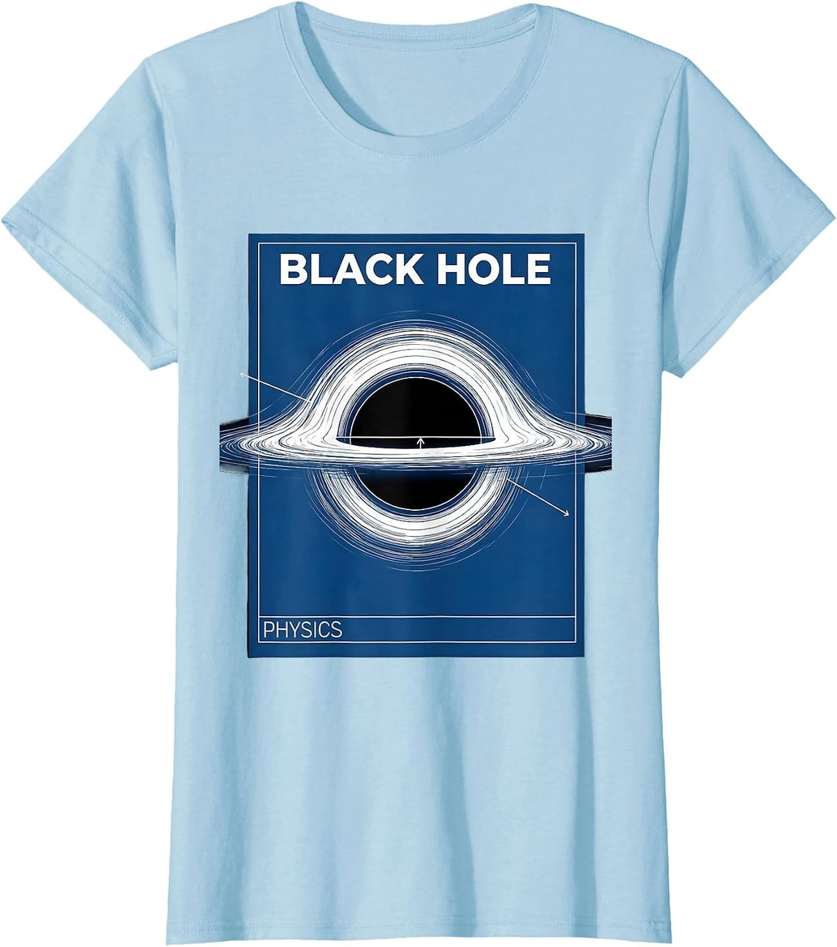 Black Hole Physics Technical Blueprint Astrophysics Diagram T-Shirt - Baby Blue