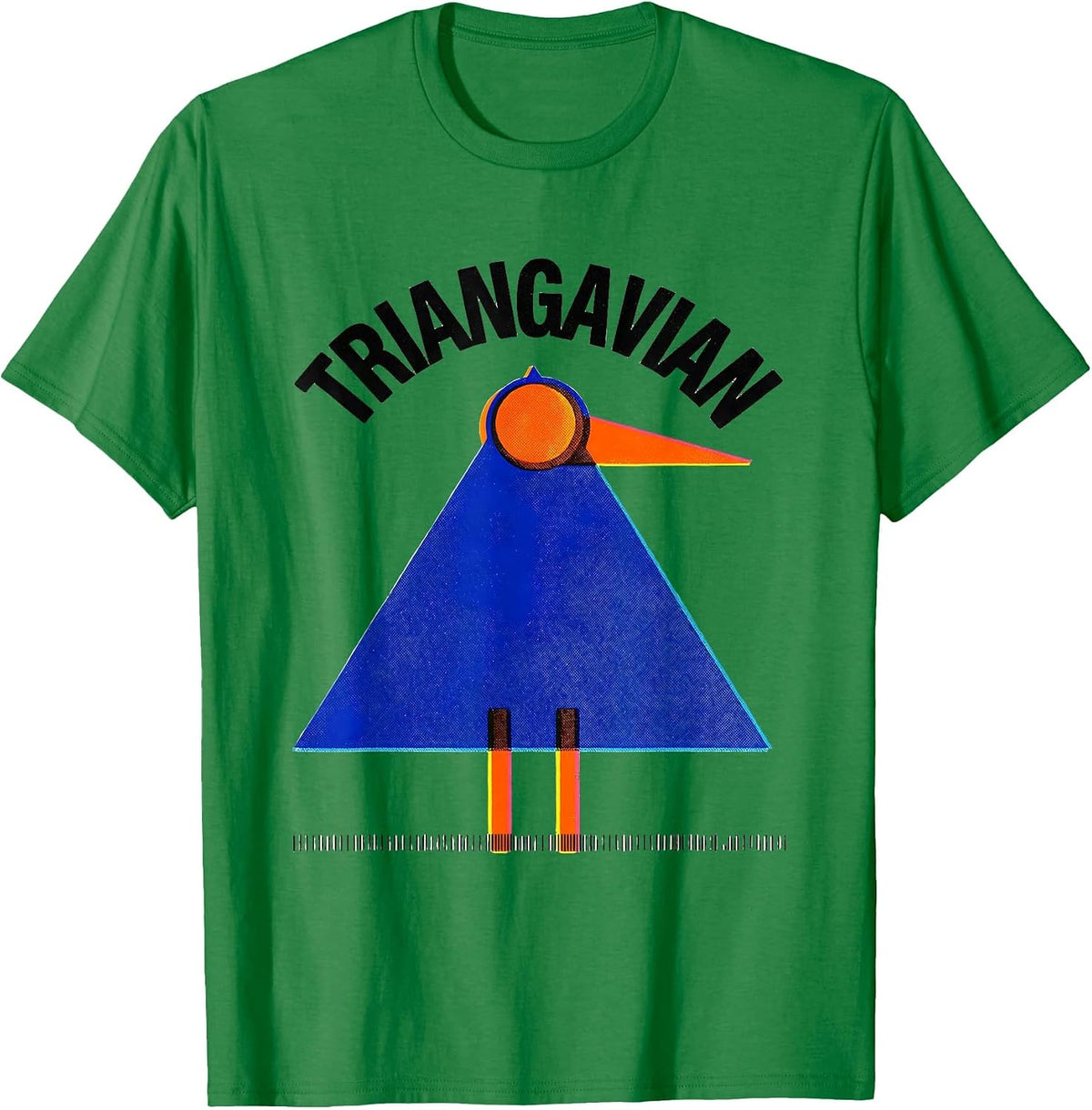 Men's Triangavian Risograph Math Teacher Geometry Pun Humor T-Shirt - Kelly Green
