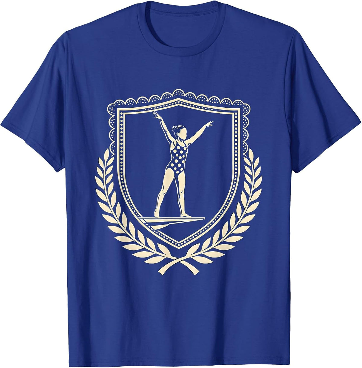 Men's Polka Dot Swimmer Diving Board Graphic Tee T-Shirt - Royal Blue