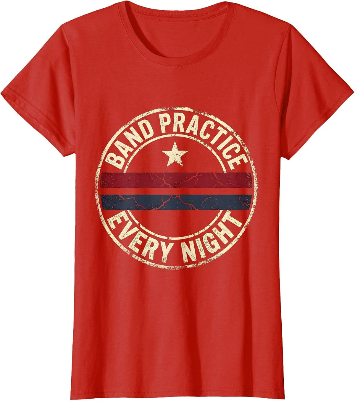 Band Practice Every Night Musician Design T-Shirt - Red