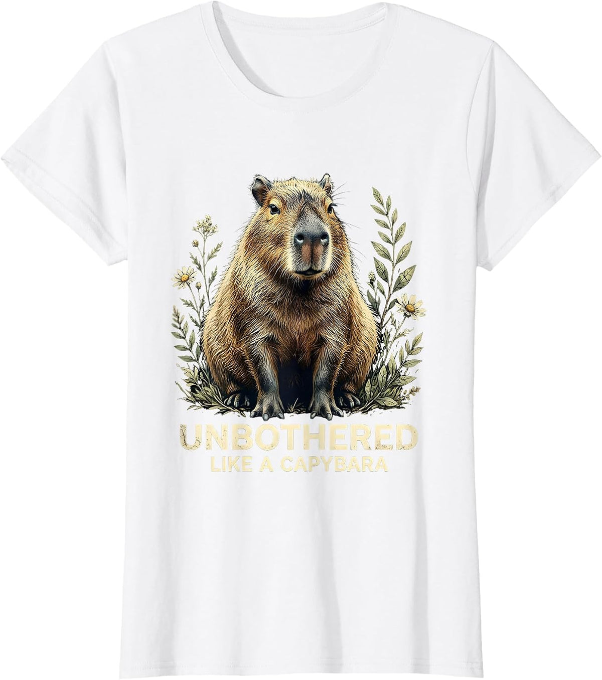 Unbothered Like a Capybara Chill Vibes Design T-Shirt - White