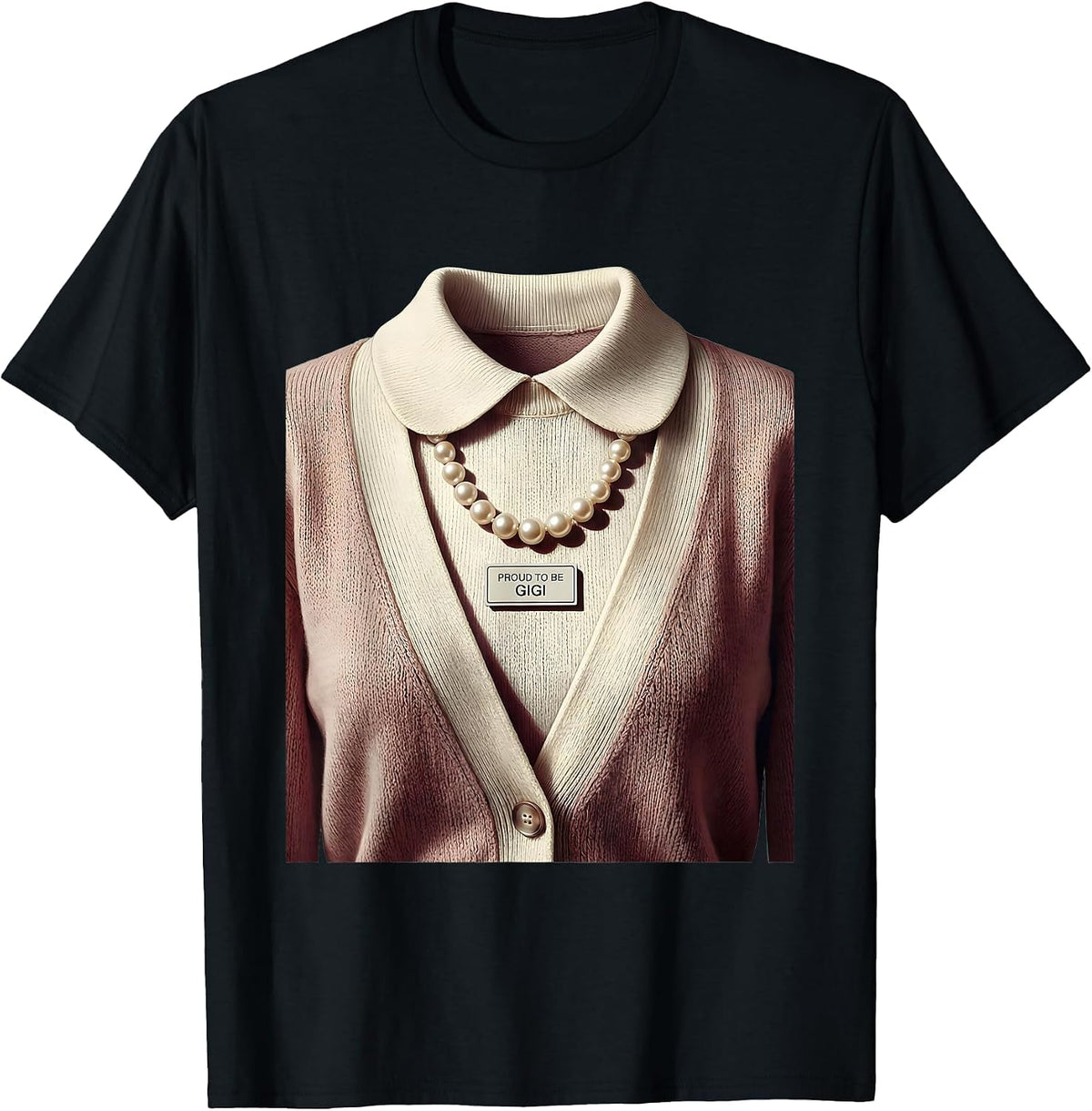 Men's Proud to Be Gigi Grandma Gift Design T-Shirt - Black