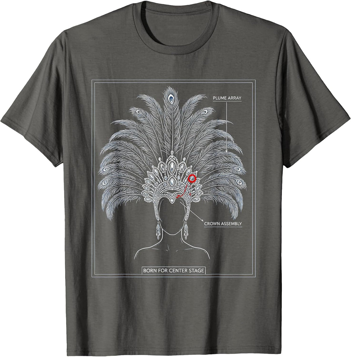 Men's Born for Center Stage Showgirl Era Design T-Shirt - Asphalt Grey